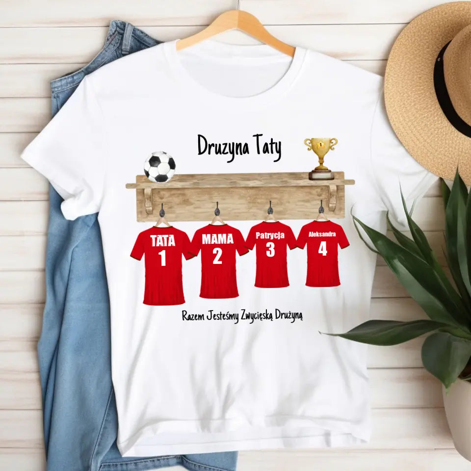 Drużyna piłkarska taty - koszulka, wyjątkowy prezent dla taty