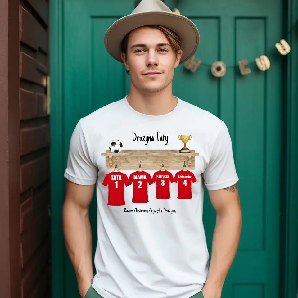 Drużyna piłkarska taty - koszulka, wyjątkowy prezent dla taty