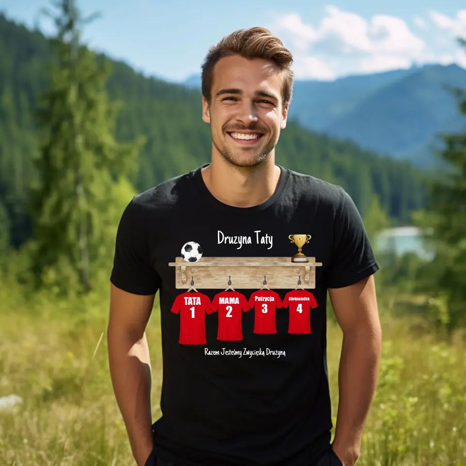 Drużyna piłkarska taty - koszulka, wyjątkowy prezent dla taty