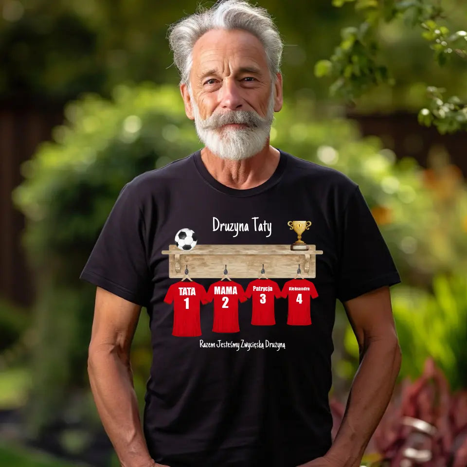 Drużyna piłkarska taty - koszulka, wyjątkowy prezent dla taty