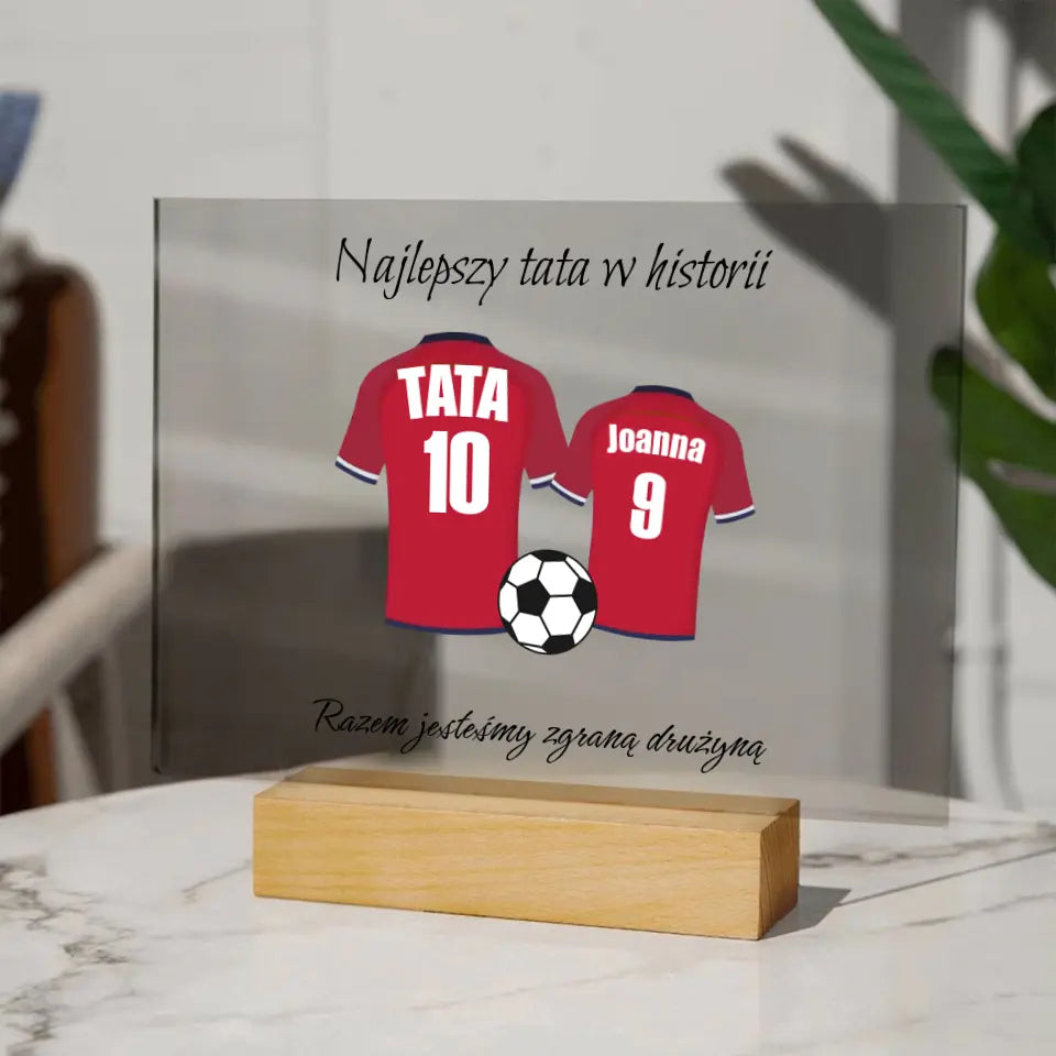 Najlepsza ojcowska drużyna piłkarska w historii - Druk na szkle, spersonalizowany prezent dla taty