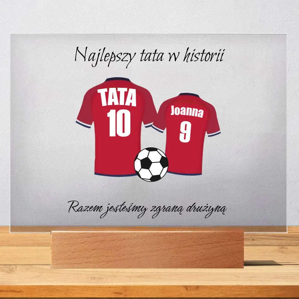 Najlepsza ojcowska drużyna piłkarska w historii - Druk na szkle, spersonalizowany prezent dla taty