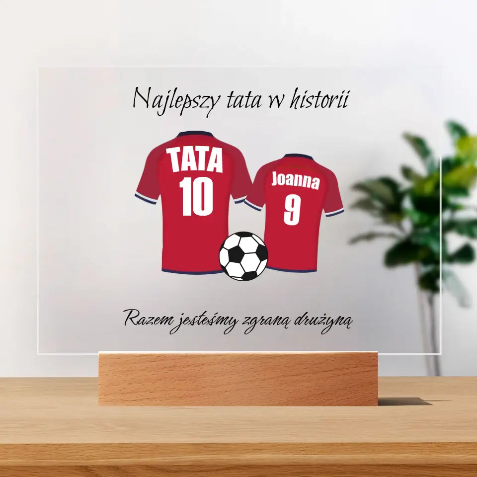 Najlepsza ojcowska drużyna piłkarska w historii - Druk na szkle, spersonalizowany prezent dla taty