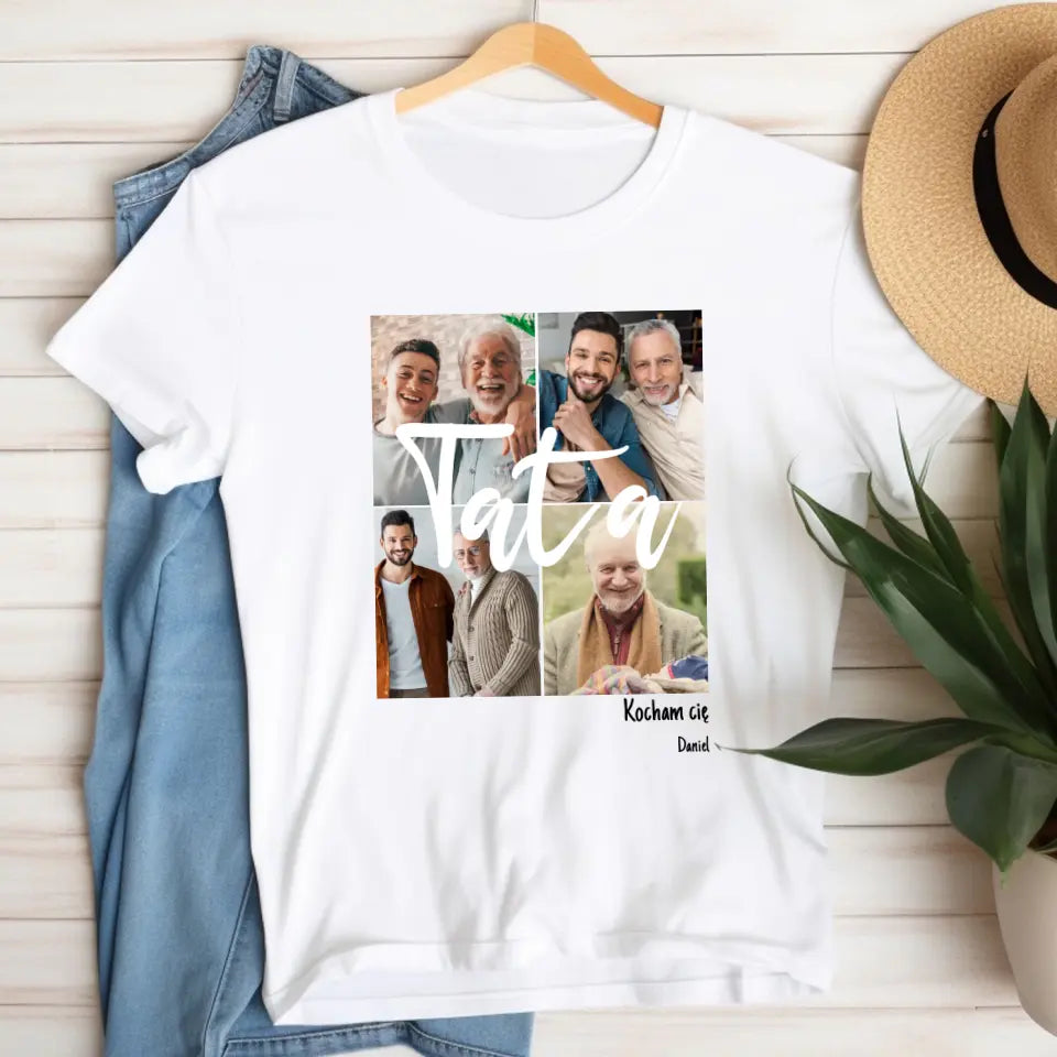 Kolaż dla taty - koszulka, wyjątkowy prezent dla taty
