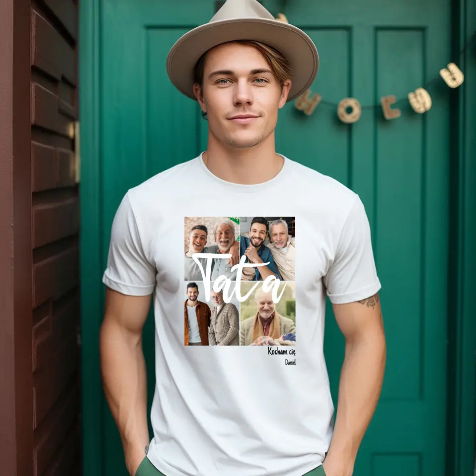 Kolaż dla taty - koszulka, wyjątkowy prezent dla taty