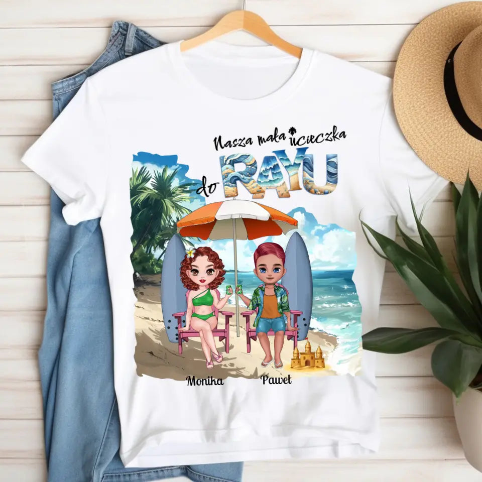 Para na plaży - koszulka, wyjątkowy prezent dla pary