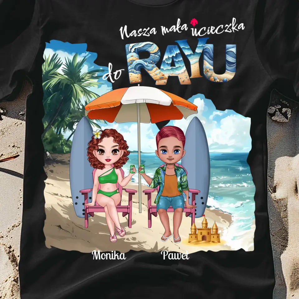 Para na plaży - koszulka, wyjątkowy prezent dla pary