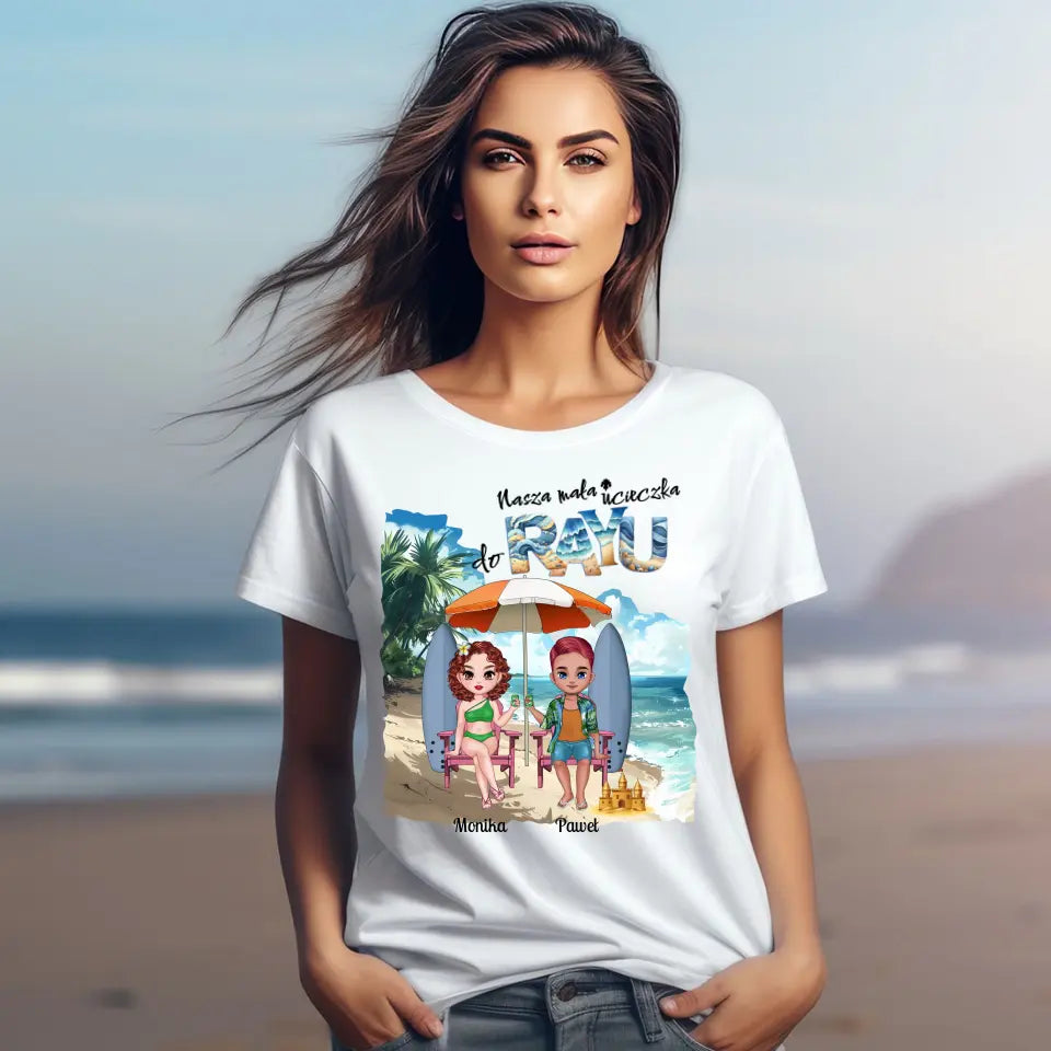 Para na plaży - koszulka, wyjątkowy prezent dla pary