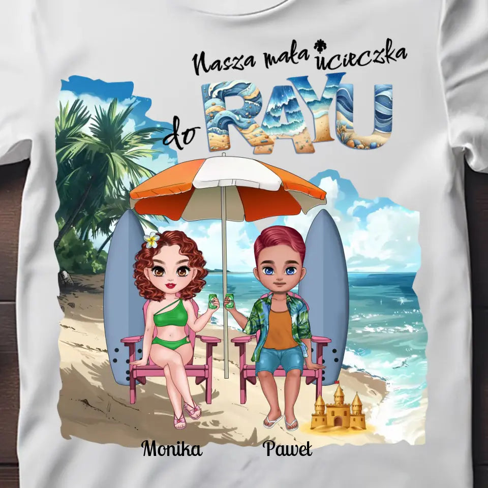 Para na plaży - koszulka, wyjątkowy prezent dla pary