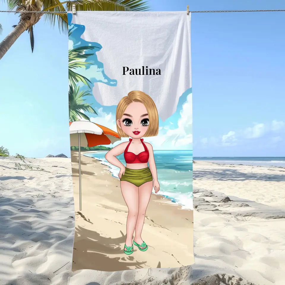 Rodzina na plaży - Ręcznik plażowy, wyjątkowy prezent dla rodziny