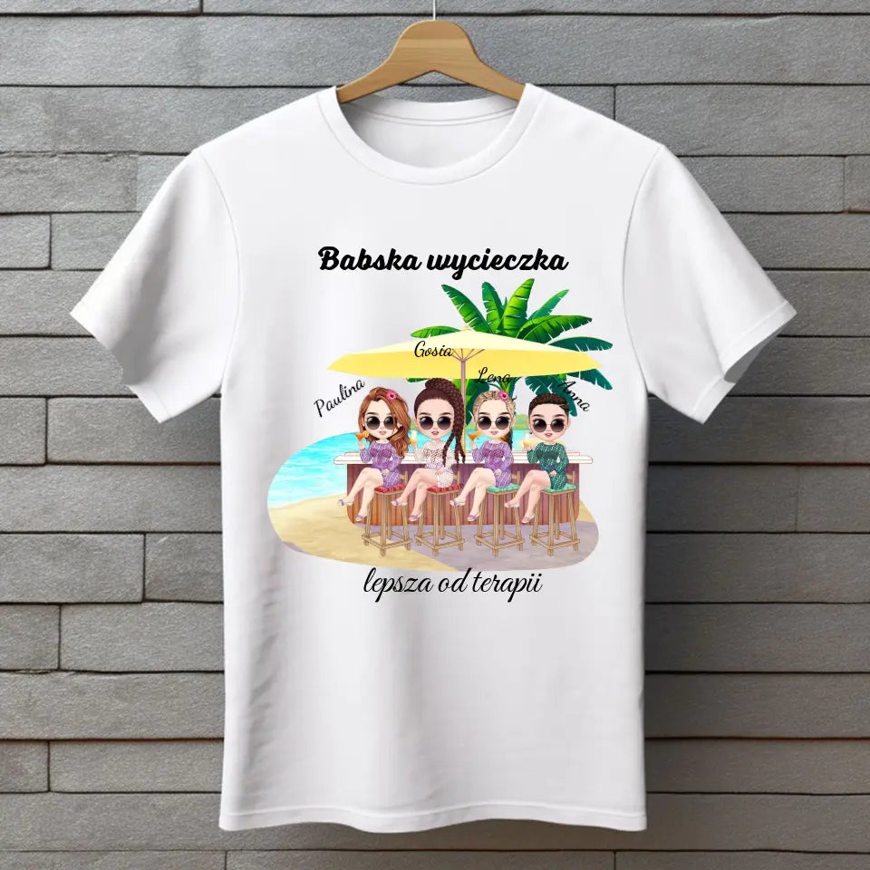 Babska wycieczka lepsza od terapii #2 - koszulka, wyjątkowy prezent dla przyjaciółek