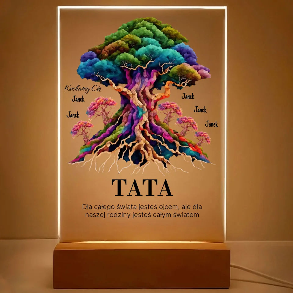 Dla całego świata jesteś ojcem, ale dla naszej rodziny jesteś całym światem - Druk na szkle, spersonalizowany prezent dla taty