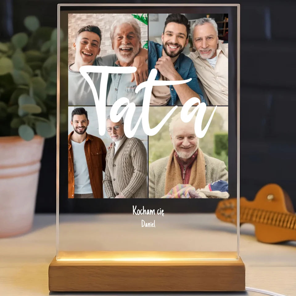 Kolaż dla taty - Druk na szkle, spersonalizowany prezent dla taty