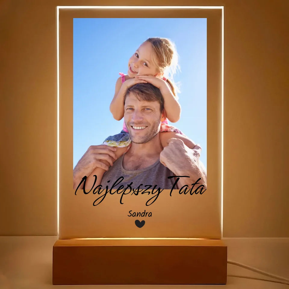 Najlepszy tata - Druk na szkle, spersonalizowany prezent dla taty