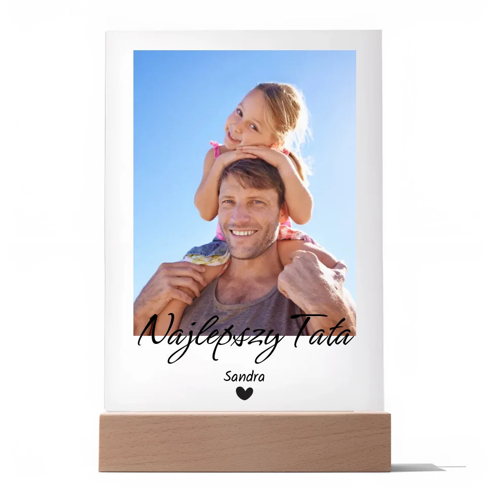Najlepszy tata - Druk na szkle, spersonalizowany prezent dla taty