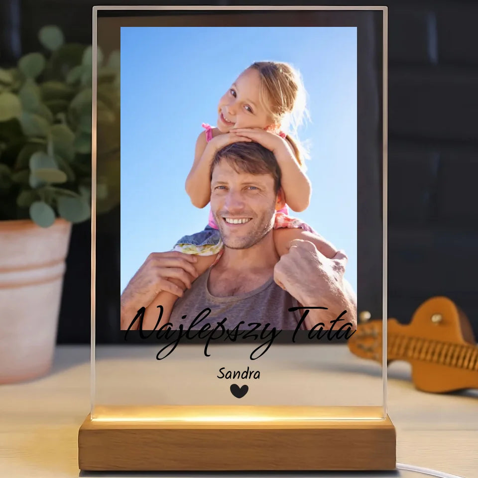 Najlepszy tata - Druk na szkle, spersonalizowany prezent dla taty