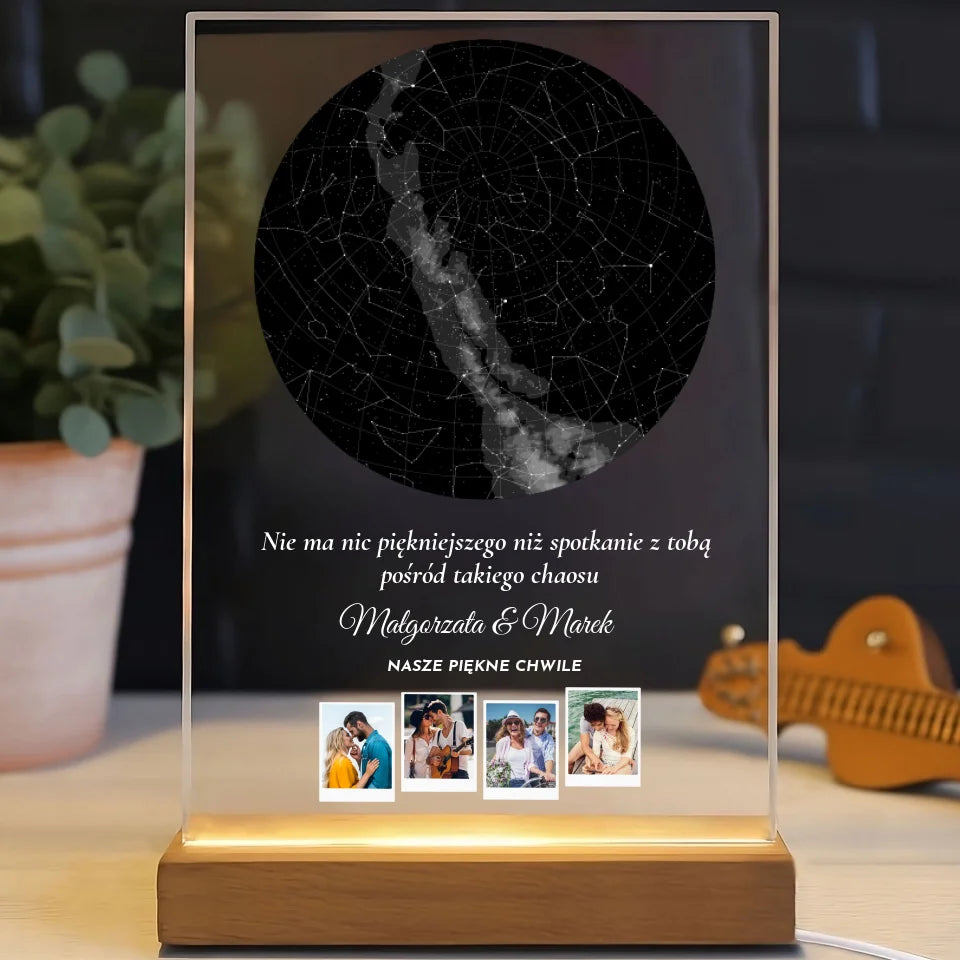 Nasze piękne chwile (Gwiaździste niebo) - Druk na szkle, spersonalizowany prezent dla pary