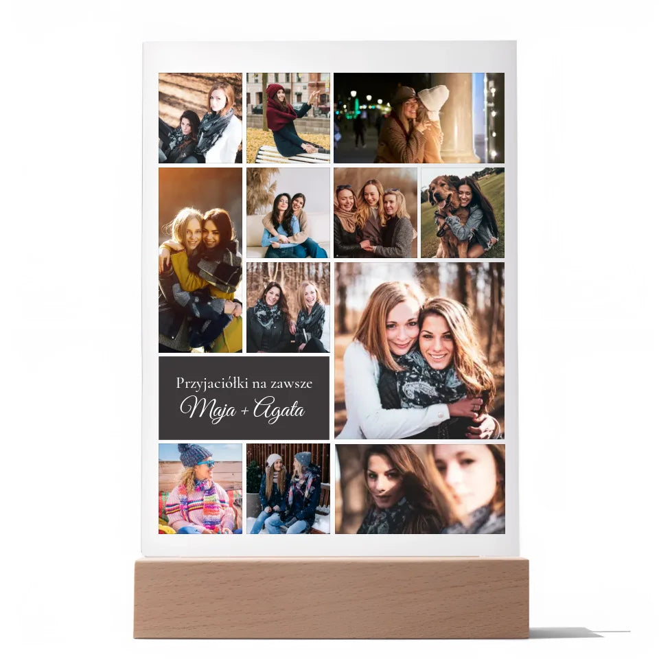 Przyjaciółki na zawsze - Druk na szkle, spersonalizowany prezent dla przyjaciółki
