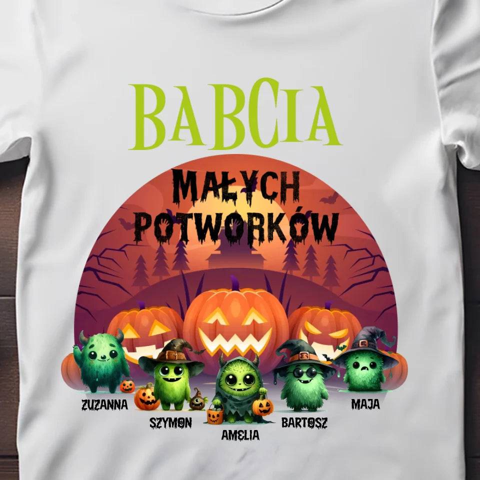 Babcia małych potworków - koszulka, wyjątkowy prezent na Halloween dla babci