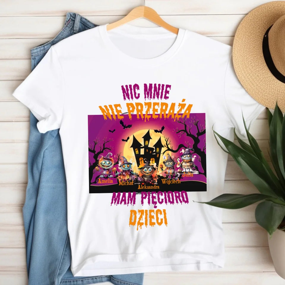 Nic mnie nie przeraża - koszulka, wyjątkowy prezent na Halloween dla mamy