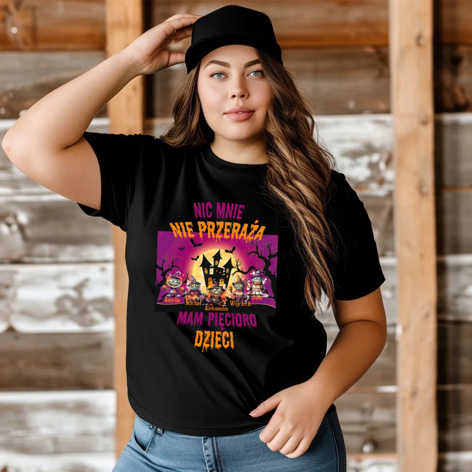 Nic mnie nie przeraża - koszulka, wyjątkowy prezent na Halloween dla mamy
