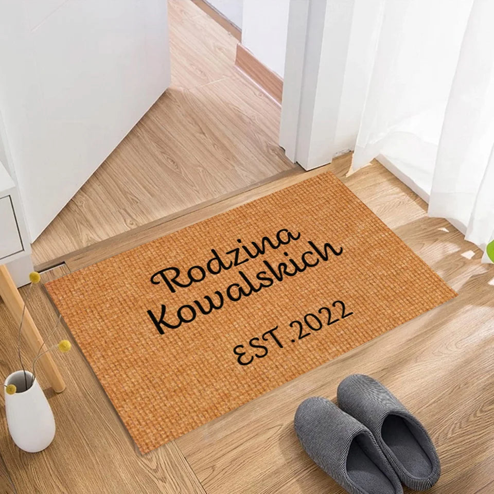 Wycieraczka rodzinna - Spersonalizowany dywanik pod drzwi dla rodziny