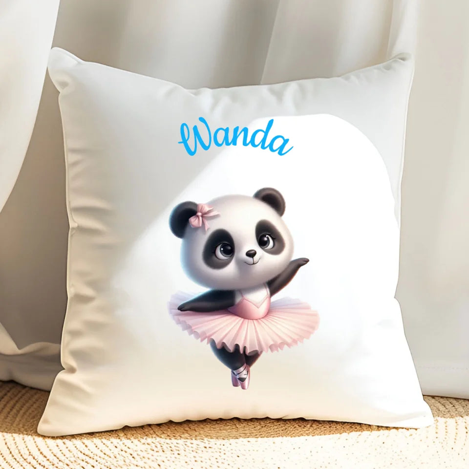 Panda baletnica - poduszka, spersonalizowany prezent na Mikołajki dla dziewczynki