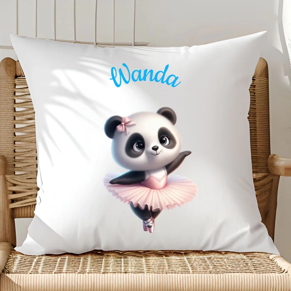 Panda baletnica - poduszka, spersonalizowany prezent na Mikołajki dla dziewczynki