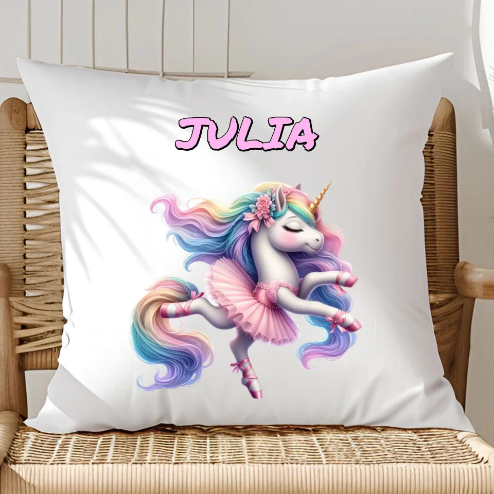 Baletnica jednorożec - poduszka, spersonalizowany prezent na Mikołajki dla dziewczynki