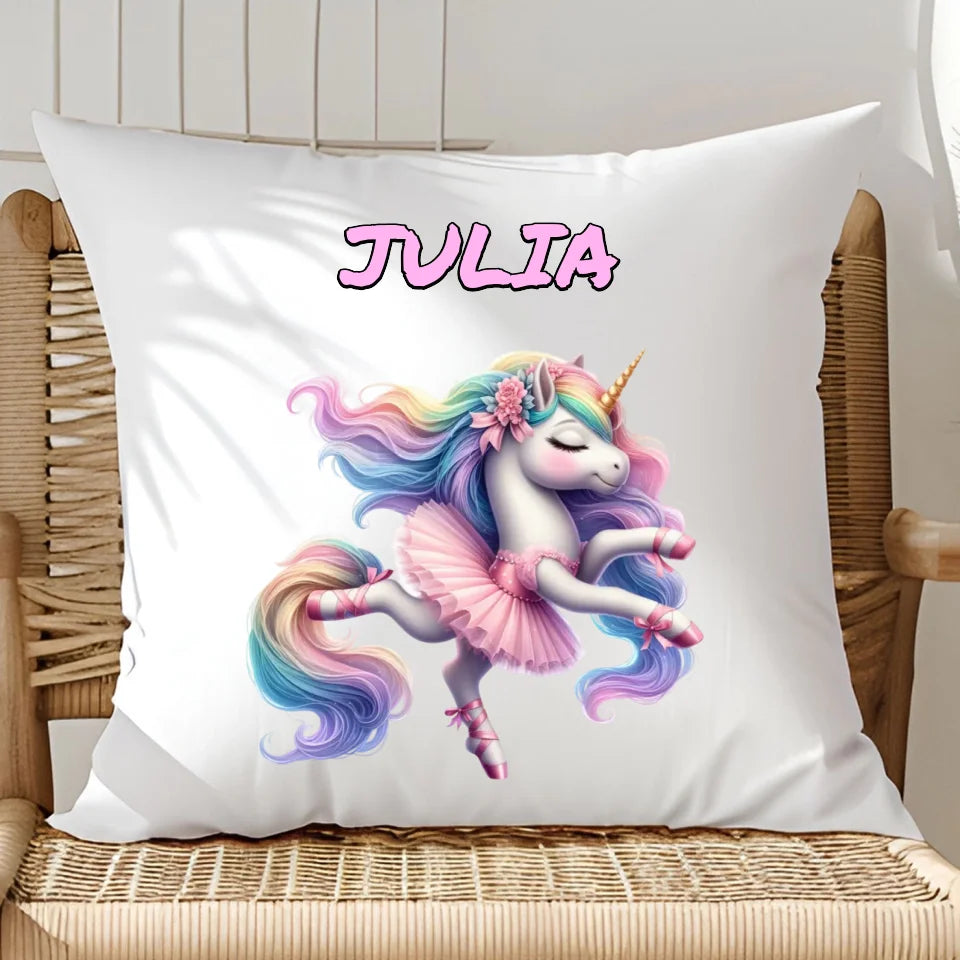 Baletnica jednorożec - poduszka, spersonalizowany prezent na Mikołajki dla dziewczynki
