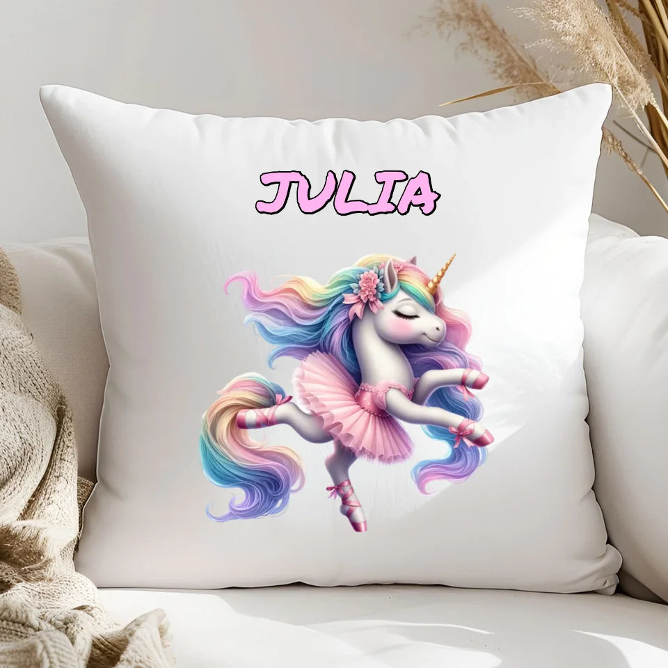 Baletnica jednorożec - poduszka, spersonalizowany prezent na Mikołajki dla dziewczynki