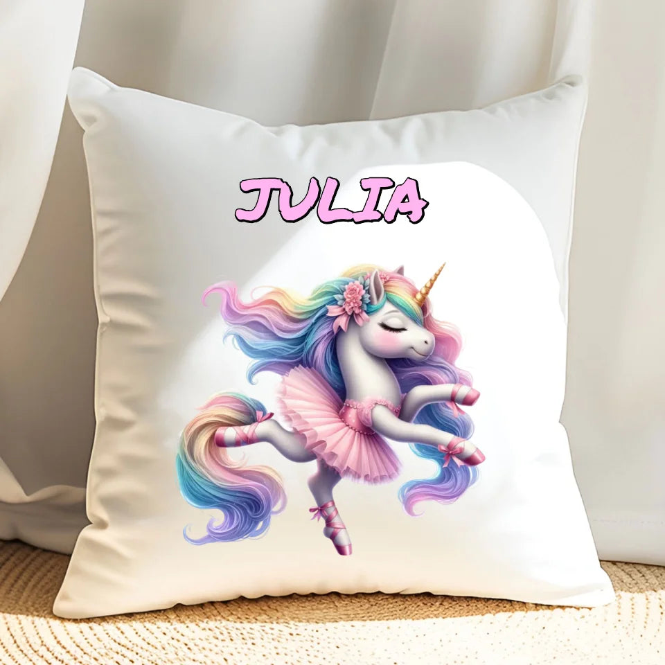 Baletnica jednorożec - poduszka, spersonalizowany prezent na Mikołajki dla dziewczynki