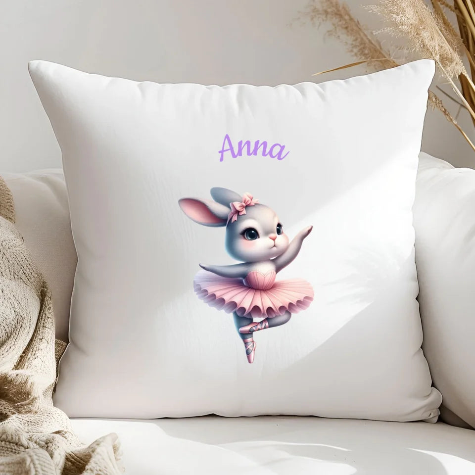 Króliczek baletnica - poduszka, spersonalizowany prezent na Mikołajki dla dziewczynki