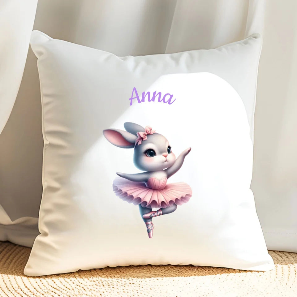 Króliczek baletnica - poduszka, spersonalizowany prezent na Mikołajki dla dziewczynki