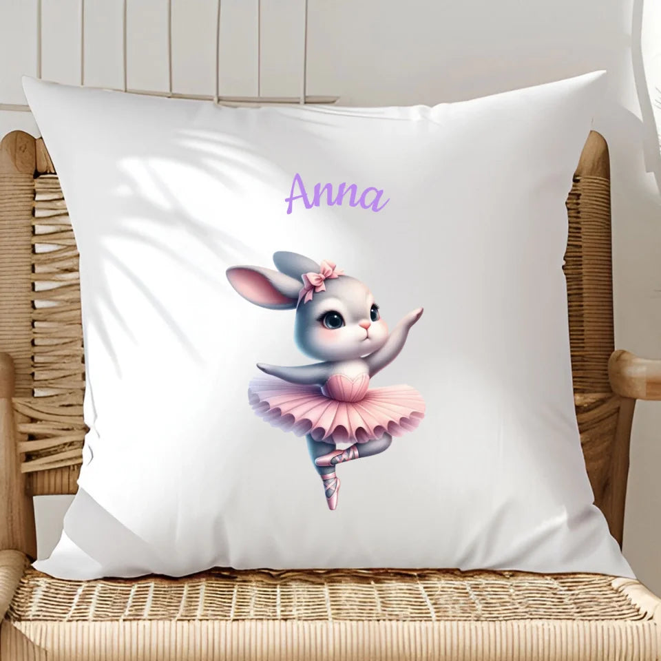 Króliczek baletnica - poduszka, spersonalizowany prezent na Mikołajki dla dziewczynki