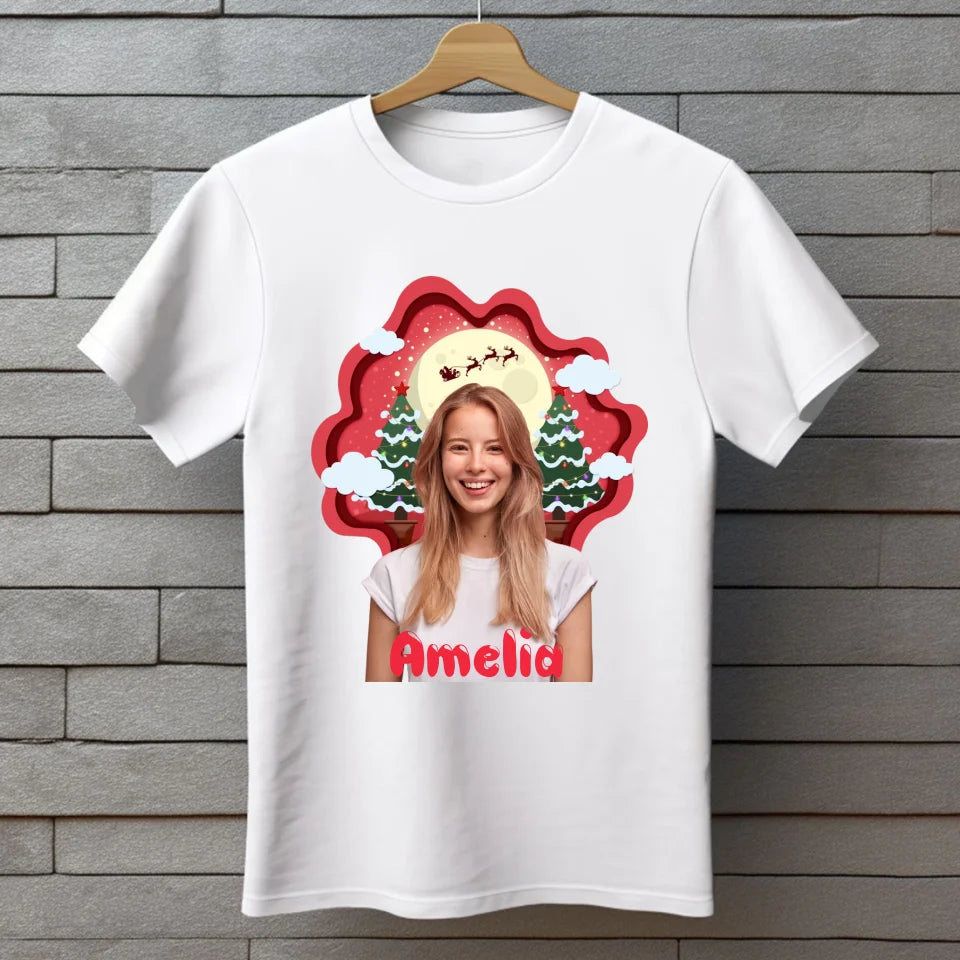 Zdjęcie świąteczne z imionami - koszulka, wyjątkowy prezent na Boże Narodzenie dla rodziny