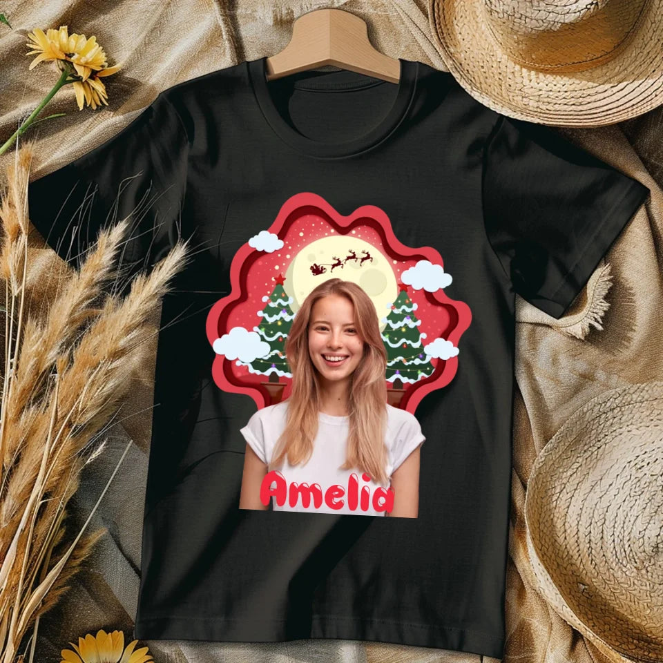 Zdjęcie świąteczne z imionami - koszulka, wyjątkowy prezent na Boże Narodzenie dla rodziny