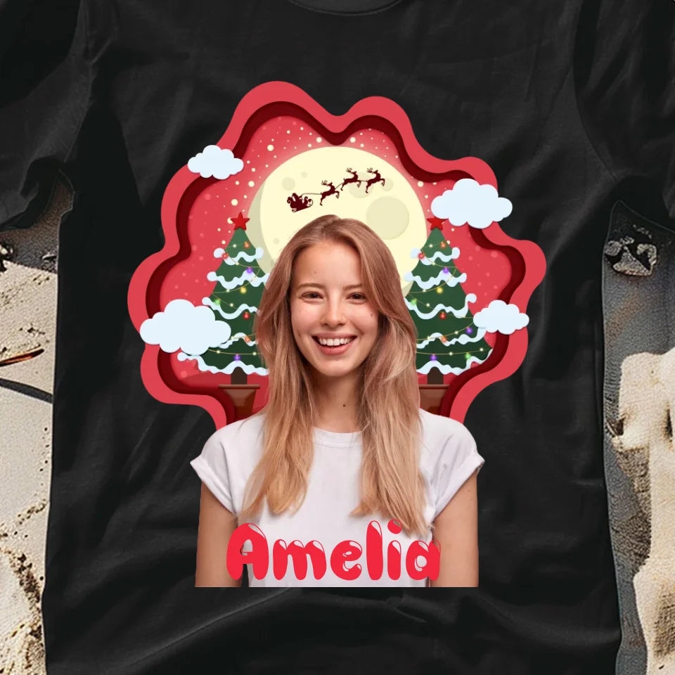 Zdjęcie świąteczne z imionami - koszulka, wyjątkowy prezent na Boże Narodzenie dla rodziny