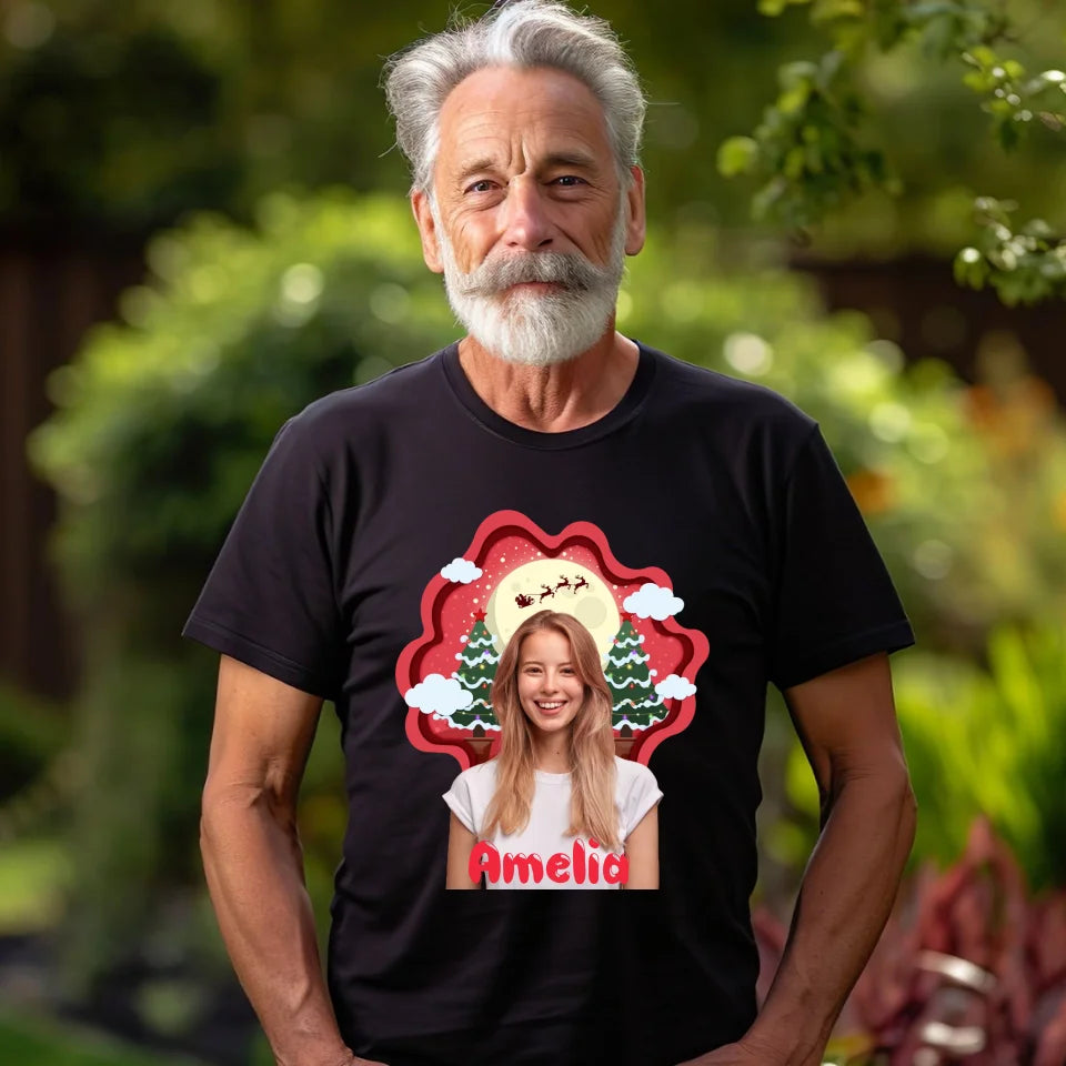 Zdjęcie świąteczne z imionami - koszulka, wyjątkowy prezent na Boże Narodzenie dla rodziny