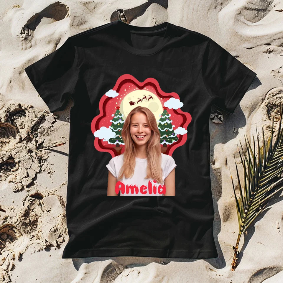 Zdjęcie świąteczne z imionami - koszulka, wyjątkowy prezent na Boże Narodzenie dla rodziny