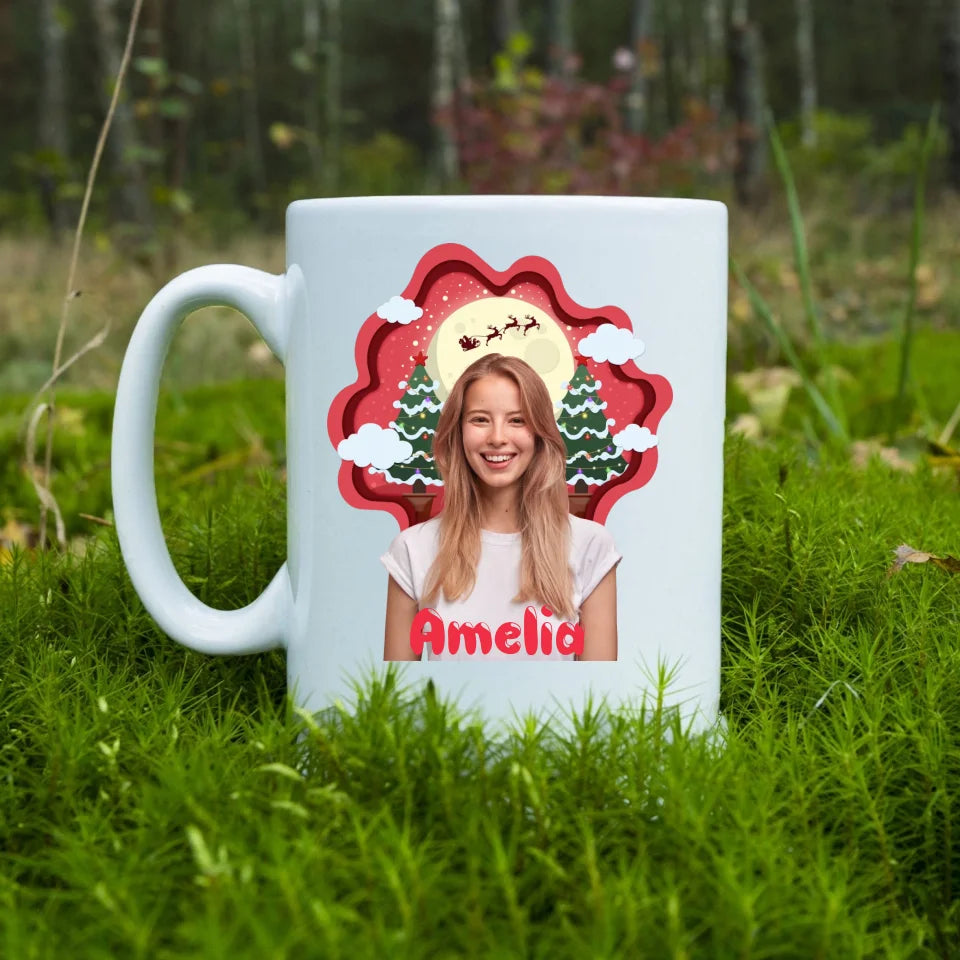 Zdjęcie świąteczne z imionami - Kubek, wyjątkowy prezent na Boże Narodzenie dla rodziny