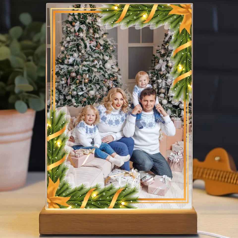 Świąteczne zdjęcie rodzinne - druk na szkle akrylowym, spersonalizowany prezent dla rodziny