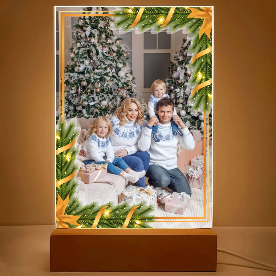 Świąteczne zdjęcie rodzinne - druk na szkle akrylowym, spersonalizowany prezent dla rodziny