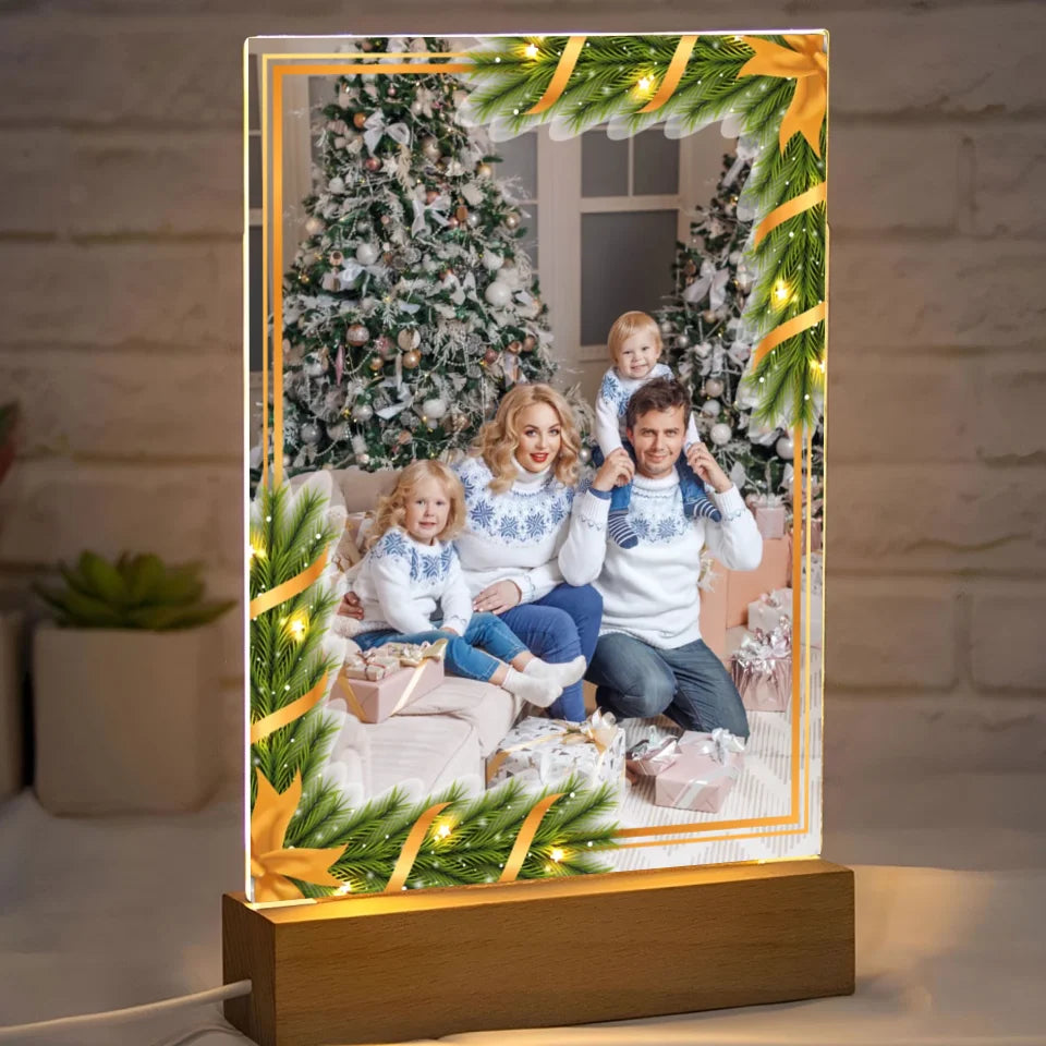 Świąteczne zdjęcie rodzinne - druk na szkle akrylowym, spersonalizowany prezent dla rodziny