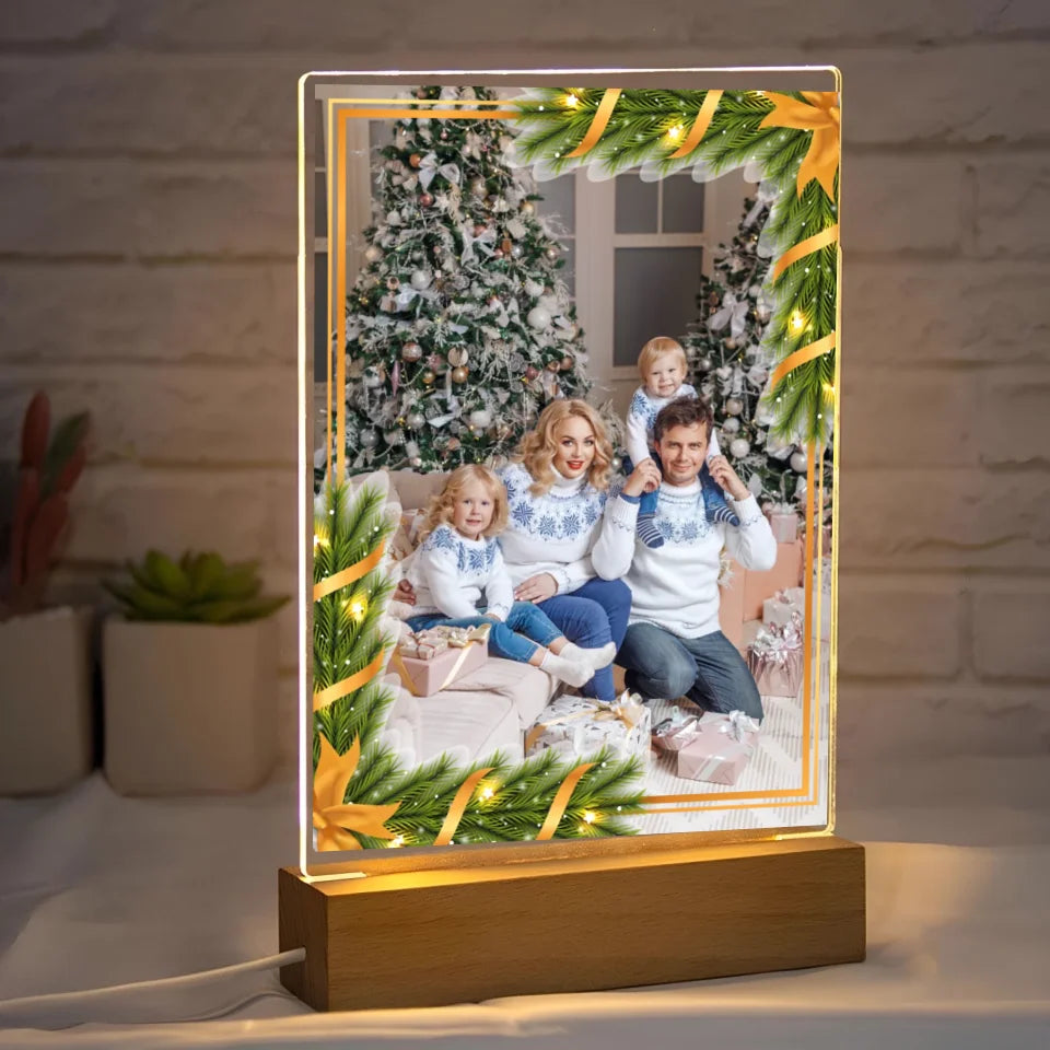 Świąteczne zdjęcie rodzinne - druk na szkle akrylowym, spersonalizowany prezent dla rodziny