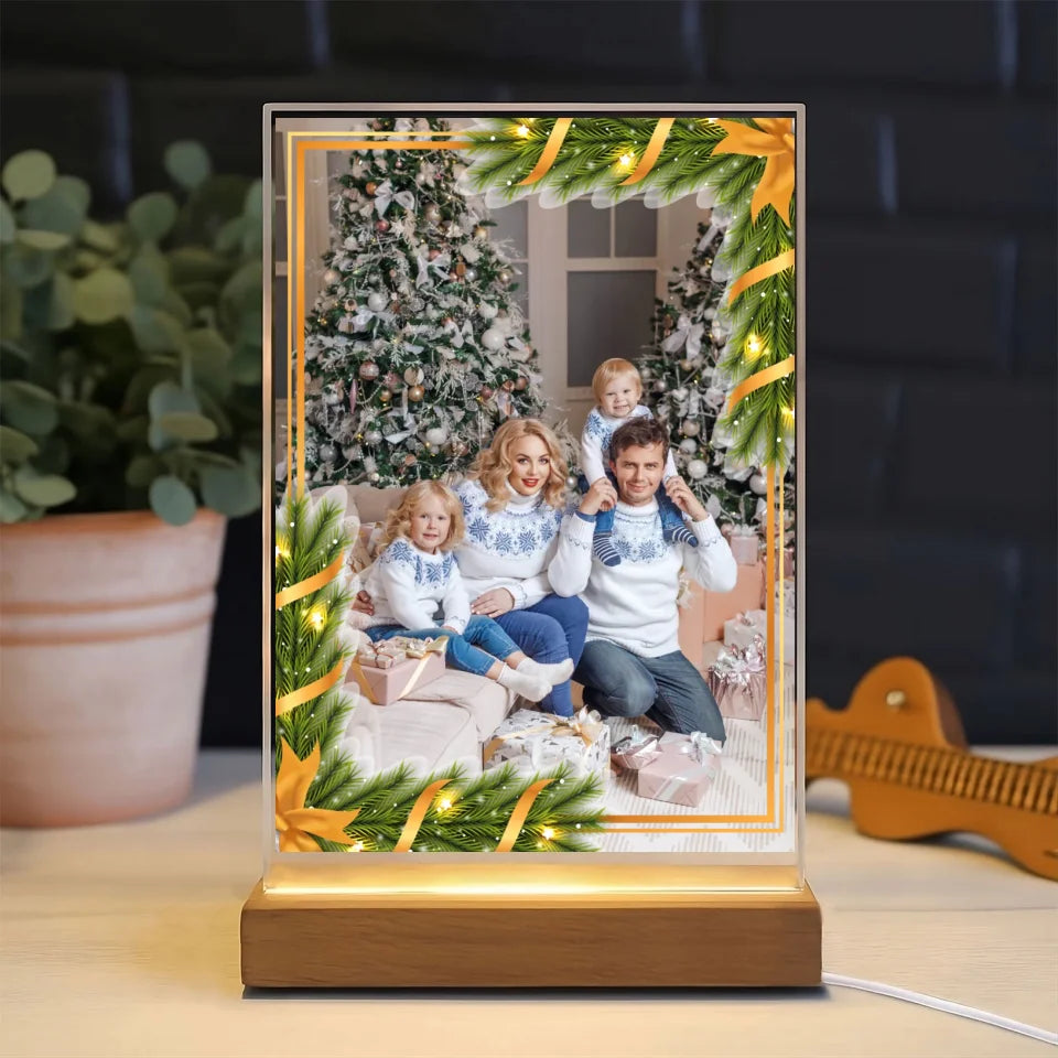Świąteczne zdjęcie rodzinne - druk na szkle akrylowym, spersonalizowany prezent dla rodziny