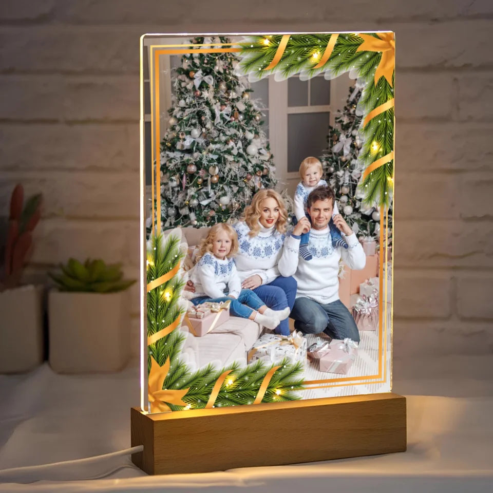 Świąteczne zdjęcie rodzinne - druk na szkle akrylowym, spersonalizowany prezent dla rodziny
