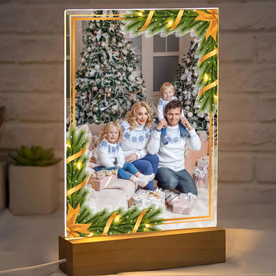 Świąteczne zdjęcie rodzinne - druk na szkle akrylowym, spersonalizowany prezent dla rodziny