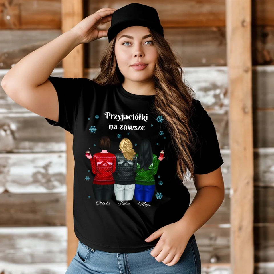 Przyjaciółki na zawsze - koszulka, wyjątkowy prezent na Boże Narodzenie dla przyjaciółek