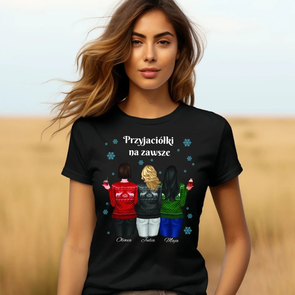 Przyjaciółki na zawsze - koszulka, wyjątkowy prezent na Boże Narodzenie dla przyjaciółek
